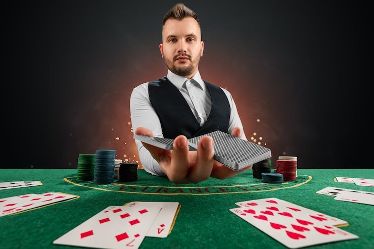 Live roulette table with professional dealer and multiple camera angles